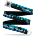 BD Wings Logo CLOSE-UP Black/Silver Seatbelt Belt - Action Ski Pose/Tree Silhouettes/Stripes Blues/Black Webbing Seatbelt Belts Buckle-Down   