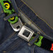 BD Wings Logo CLOSE-UP Black/Silver Seatbelt Belt - BRAINS/Zombie Face CLOSE-UP Black/Red/Green/Yellow Webbing Seatbelt Belts Buckle-Down   