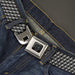 BD Wings Logo CLOSE-UP Black/Silver Seatbelt Belt - Geometric Triangles Tonal Grays Webbing Seatbelt Belts Buckle-Down   