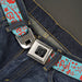 BD Wings Logo CLOSE-UP Black/Silver Seatbelt Belt - GRATEFUL OPTIMISM BE KIND Icons Collage Blue/Red Webbing Seatbelt Belts Buckle-Down   