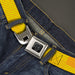 BD Wings Logo CLOSE-UP Black/Silver Seatbelt Belt - Hash Mark Stripe Yellow/Red Webbing Seatbelt Belts Buckle-Down   