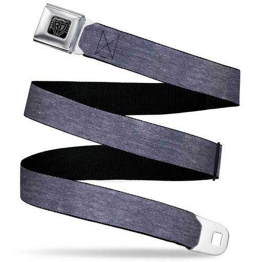 BD Wings Logo CLOSE-UP Black/Silver Seatbelt Belt - Heather Grays Webbing Seatbelt Belts Buckle-Down   