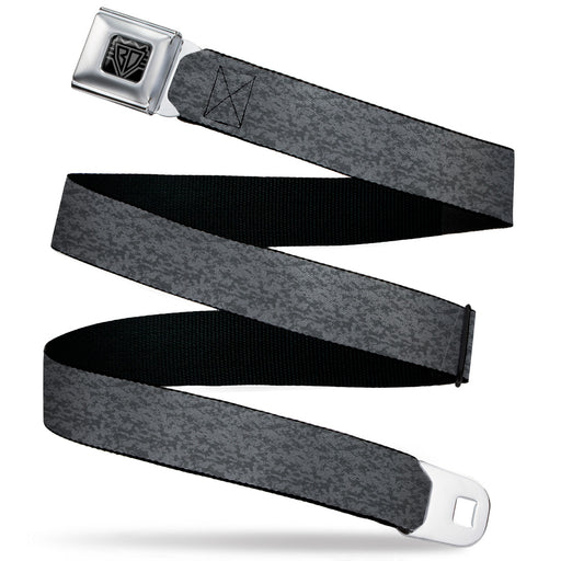 BD Wings Logo CLOSE-UP Black/Silver Seatbelt Belt - Heather2 Grays Webbing Seatbelt Belts Buckle-Down   