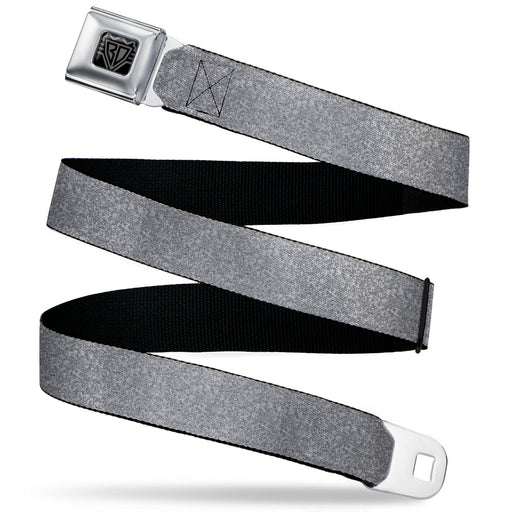 BD Wings Logo CLOSE-UP Black/Silver Seatbelt Belt - Heather4 GrayWhite Webbing Seatbelt Belts Buckle-Down   