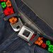 BD Wings Logo CLOSE-UP Black/Silver Seatbelt Belt - Hibiscus Flowers Black/Green/Red/Orange Webbing Seatbelt Belts Buckle-Down   