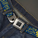 BD Wings Logo CLOSE-UP Black/Silver Seatbelt Belt - HARMONY BALANCE LIFE Icons Collage Blue/Yellow Webbing Seatbelt Belts Buckle-Down   