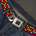 BD Wings Logo CLOSE-UP Black/Silver Seatbelt Belt - Mini Polka Dots Black/White/Fluorescent Orange/Pink/Yellow Webbing Seatbelt Belts Buckle-Down   