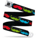 BD Wings Logo CLOSE-UP Black/Silver Seatbelt Belt - Mustaches-4 Black/Multi Color Webbing Seatbelt Belts Buckle-Down   