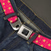 BD Wings Logo CLOSE-UP Black/Silver Seatbelt Belt - Mini Star Assortment Hot Pink/Pinks/Yellow Webbing Seatbelt Belts Buckle-Down   