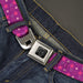 BD Wings Logo CLOSE-UP Black/Silver Seatbelt Belt - Mini Star Assortment Purple/Pinks/White Webbing Seatbelt Belts Buckle-Down   
