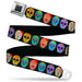 BD Wings Logo CLOSE-UP Black/Silver Seatbelt Belt - Painted Sugar Skulls Black/Multi Color Webbing Seatbelt Belts Buckle-Down   