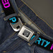 Seatbelt Belt - PARTY NAKED Black/Turquoise/Fuchsia Seatbelt Belts Buckle-Down   