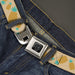 BD Wings Logo CLOSE-UP Black/Silver Seatbelt Belt - Pineapples Rotating Tan Webbing Seatbelt Belts Buckle-Down   