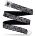 BD Wings Logo CLOSE-UP Black/Silver Seatbelt Belt - Paisley Black/White Webbing Seatbelt Belts Buckle-Down   