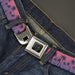 BD Wings Logo CLOSE-UP Black/Silver Seatbelt Belt - Palm Treeline Silhouette Pink Fade/Purple Webbing Seatbelt Belts Buckle-Down   