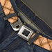 BD Wings Logo CLOSE-UP Black/Silver Seatbelt Belt - Plaid X Tan/Browns Webbing Seatbelt Belts Buckle-Down   