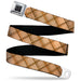 BD Wings Logo CLOSE-UP Black/Silver Seatbelt Belt - Plaid X Tan/Browns Webbing Seatbelt Belts Buckle-Down   