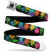 BD Wings Logo CLOSE-UP Black/Silver Seatbelt Belt - Skulls & Flowers Black/Multi Color Webbing Seatbelt Belts Buckle-Down   