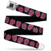 BD Wings Logo CLOSE-UP Black/Silver Seatbelt Belt - Sugar Skulls Black/White/Fuchsia Webbing Seatbelt Belts Buckle-Down   