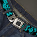 BD Wings Logo CLOSE-UP Black/Silver Seatbelt Belt - Skulls Stacked Weathered Black/Teal Webbing Seatbelt Belts Buckle-Down   