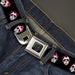 BD Wings Logo CLOSE-UP Black/Silver Seatbelt Belt - Staggered Sugar Skulls Black/Pink/White Webbing Seatbelt Belts Buckle-Down   
