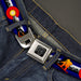 BD Wings Logo CLOSE-UP Black/Silver Seatbelt Belt - Colorado Snowboarder3 Orange/Mountains Webbing Seatbelt Belts Buckle-Down   