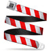 BD Wings Logo CLOSE-UP Full Color Black Silver Seatbelt Belt - Candy Cane2 Stripe White/Red Webbing Seatbelt Belts Buckle-Down   