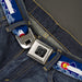 BD Wings Logo CLOSE-UP Black/Silver Seatbelt Belt - Colorado Trout Flag Blue/White/Red/Yellow Webbing Seatbelt Belts Buckle-Down   