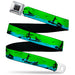 BD Wings Logo CLOSE-UP Black/Silver Seatbelt Belt - SUP w/Dog Neon Green/Blues/Black Webbing Seatbelt Belts Buckle-Down   
