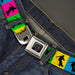 BD Wings Logo CLOSE-UP Black/Silver Seatbelt Belt - Skater Silhouette Blocks Multi Color/Black Webbing Seatbelt Belts Buckle-Down   