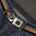 BD Wings Logo CLOSE-UP Black/Silver Seatbelt Belt - Stripes Black/Steel Blue/Orange Webbing Seatbelt Belts Buckle-Down   