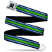 BD Wings Logo CLOSE-UP Black/Silver Seatbelt Belt - Stripe2 Navy/Gray/Green Webbing Seatbelt Belts Buckle-Down   