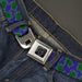 BD Wings Logo CLOSE-UP Black/Silver Seatbelt Belt - Sea Turtles Scattered Blue/Green Webbing Seatbelt Belts Buckle-Down   