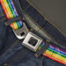 BD Wings Logo CLOSE-UP Black/Silver Seatbelt Belt - Stripes Distressed White/Multi Color Webbing Seatbelt Belts Buckle-Down   
