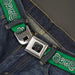 BD Wings Logo CLOSE-UP Black/Silver Seatbelt Belt - Celtic Knot2 Greens/Black/White Webbing Seatbelt Belts Buckle-Down   
