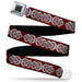 BD Wings Logo CLOSE-UP Black/Silver Seatbelt Belt - Celtic Knot5 Reds/Black/White Webbing Seatbelt Belts Buckle-Down   