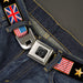 BD Wings Logo CLOSE-UP Black/Silver Seatbelt Belt - CHAMPION Belt/Flags/Stars Black/Golds Webbing Seatbelt Belts Buckle-Down   