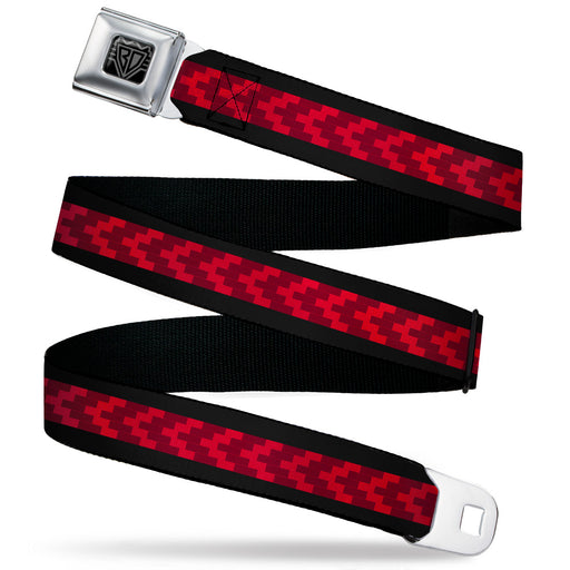 BD Wings Logo CLOSE-UP Black/Silver Seatbelt Belt - Chevron 8-Bit Black/Reds Webbing Seatbelt Belts Buckle-Down   