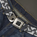 BD Wings Logo CLOSE-UP Black/Silver Seatbelt Belt - Corgi Silhouette Poses Grays Webbing Seatbelt Belts Buckle-Down   