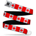 BD Wings Logo CLOSE-UP Black/Silver Seatbelt Belt - Canada Flag Continuous Webbing Seatbelt Belts Buckle-Down   
