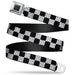 BD Wings Logo CLOSE-UP Black/Silver Seatbelt Belt - Smiley Sad Face Checker Black/White Webbing Seatbelt Belts Buckle-Down   