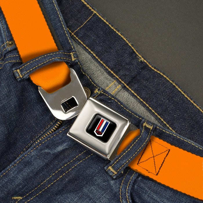 Camaro Badge Full Color -  Seatbelt Belt - Orange Webbing Seatbelt Belts GM General Motors   