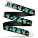 Toy Story Ducky and Bunny Pose Full Color Black Seatbelt Belt - Toy Story Ducky and Bunny 2-Poses/Flags Black/Purple/Blue Webbing Seatbelt Belts Disney   