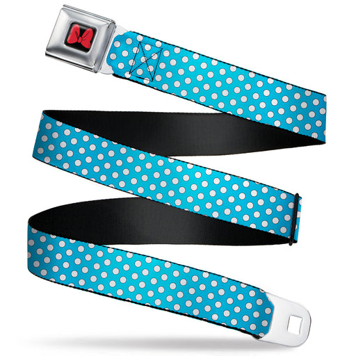 Minnie Mouse Bow Full Color Black/Red Seatbelt Belt - Minnie Mouse Dots Blue/Black/White Webbing Seatbelt Belts Disney   