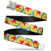 Disney Pixar Luxo Ball Full Color White/Yellow/Blue/Red Seatbelt Belt - Disney Pixar Luxo Ball Repeat White/Yellow/Blue/Red Webbing Seatbelt Belts Disney   