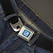 GM Logo Full Color Blue/White Seatbelt Belt - Black Webbing Seatbelt Belts GM General Motors   