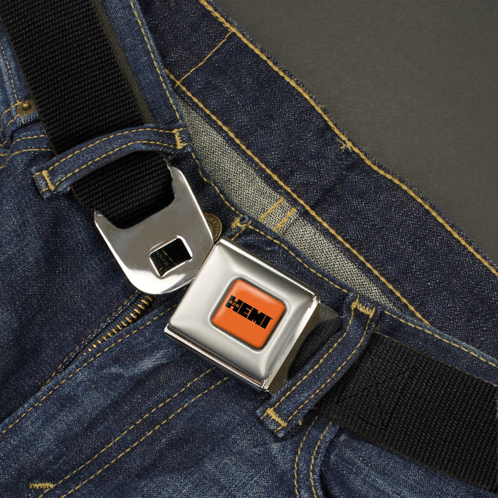 HEMI 426 Logo Full Color Orange/Black - 
 Seatbelt Belt - Black Webbing Seatbelt Belts Hemi   