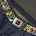 INVADER ZIM Title Logo Full Color Black/Pinks Seatbelt Belt - Invader Zim GIR Poses Scattered Tie Dye Multi Color Webbing Seatbelt Belts Nickelodeon   