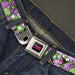 INVADER ZIM Title Logo Full Color Pink/Green Seatbelt Belt - Invader Zim GIR Poses Tie Dye Blues Webbing Seatbelt Belts Nickelodeon   