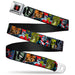 Harley Quinn Diamond Full Color Black/Red Seatbelt Belt - Harley Quinn/Night and Day Comic Book Character Blocks Webbing Seatbelt Belts DC Comics   